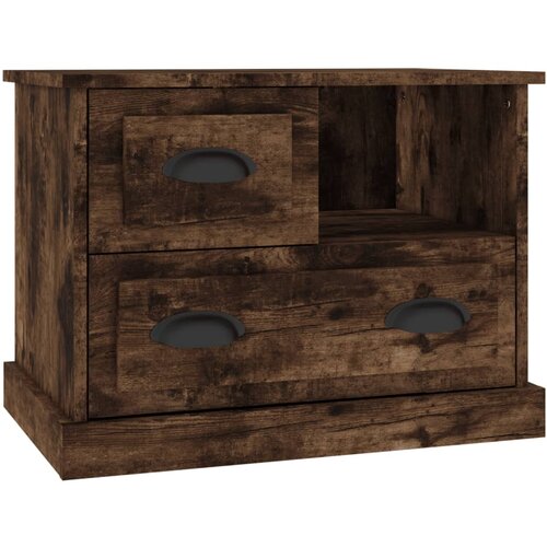 Maison Chic Nočna omarica - Nočna miza dimljeni hrast 60x39x45 cm, (21687433) Slike