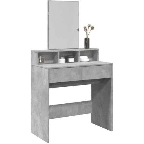 vidaXL Toaletni stolić s ogledalom siva boja betona 80 x 41 x 144,5 cm Cijene