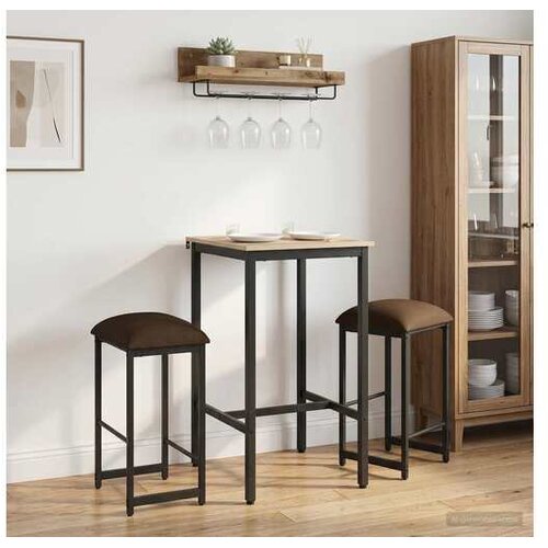 vidaXL Barska stolica 2 kom. Sivosmeđa 40 x 32 x 74 cm - Sivosmeđa 2 40 x 32 x 74 cm Cene