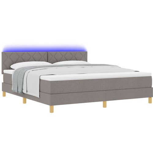 VidaXL Box Spring postelja z vzmetnico &amp;amp; LED Taupe 180x200 cm Tkanina, (22080991) Slike