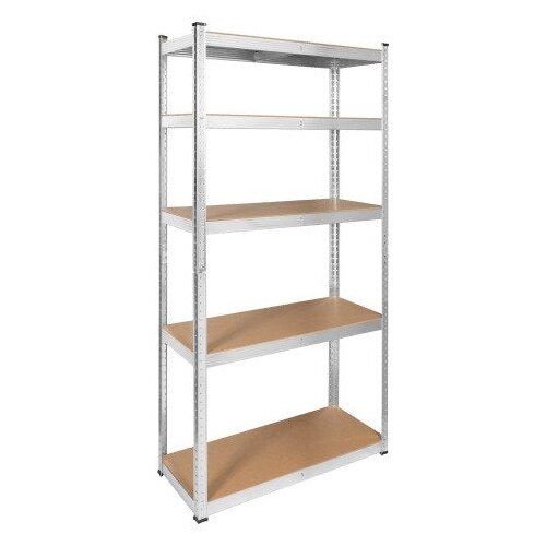 Rebel RB-1251 &amp;ndash; Metalni skladi&amp;scaron;ni regal s 5 polica, 180 &amp;times; 90 &amp;times; 40 cm, nosivost 750 kg, srebrni Slike