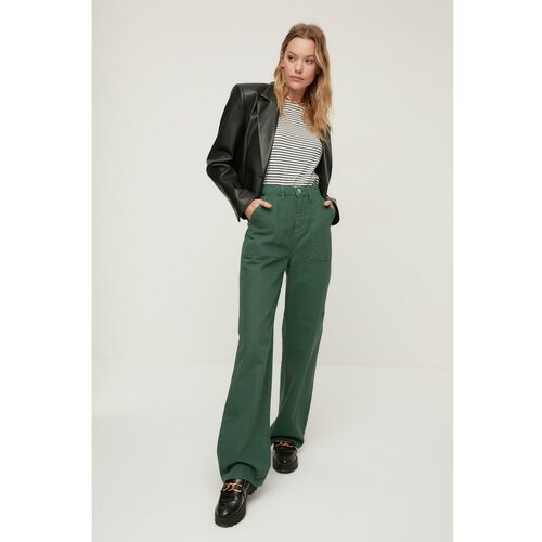 Trendyol green Pocket Detailed 90's Wide Leg Jeans Cene