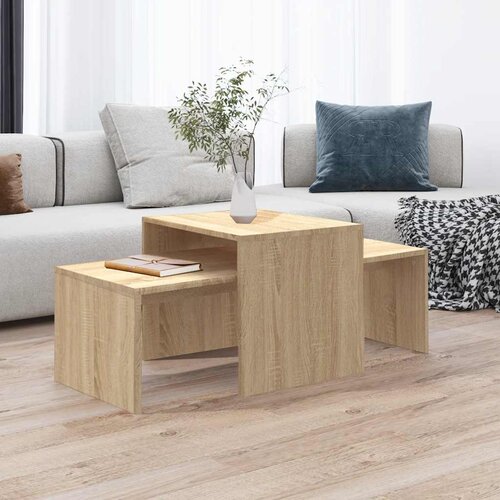  Set stolića za kavu boja hrasta sonome 100 x 48 x 40 cm drvena Cijene