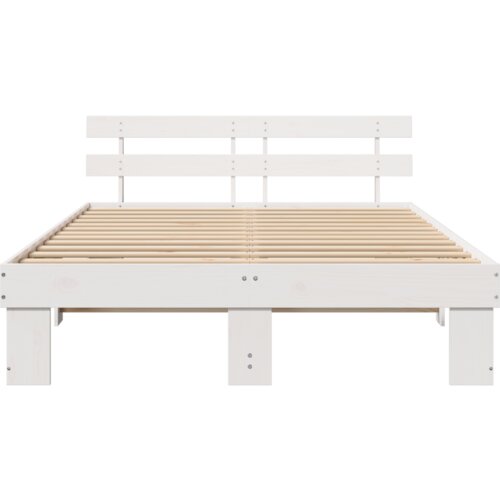 VidaXL Krevetni okvir s uzglavljem Beli 160x200 cm Puni bor Slike