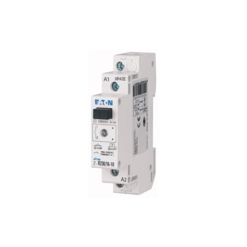 Eaton Industrijski relej 1 ST Z-R24/16-10 Nazivni napon: 24 V/DC Prebacivanje struje (maks.): 16 A 1 zatvarač Slike