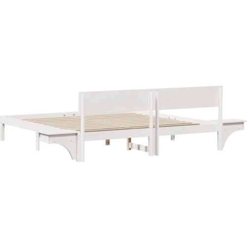 vidaXL Krevetna konstrukcija Bijela 200 x 200 cm Masivna borovina Cene