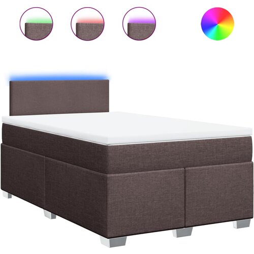VidaXL Krevet box spring s madracem tamnosmeđi 120 x 190 cm od tkanine Slike