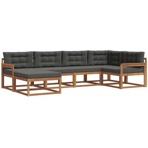  Set vanjskih sofa 6 kom. Prirodna i antracit Smeđa 327 x 168,5 x 73 cm Slike