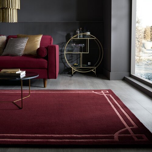 Flair Rugs Bordo rdeča ročno tkana volnena preproga 160x230 cm Gatsby &amp;ndash; Slike