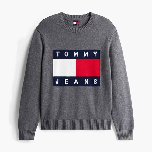 Tommy Jeans TJM REG MELANGE FLAG SWE Siva Slike