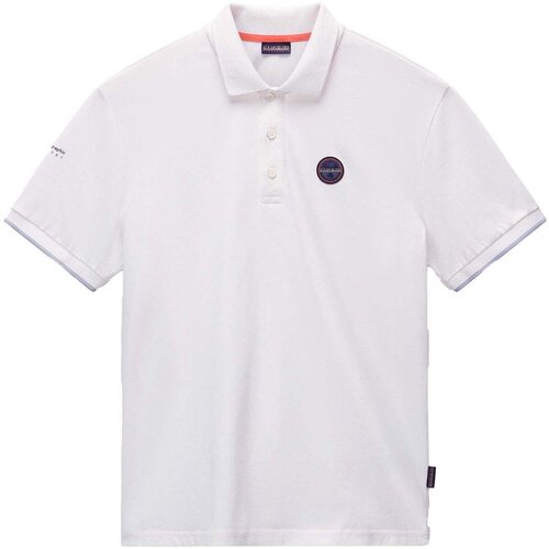 Napapijri E Badge Polo Shirt White Heron sarena Slike