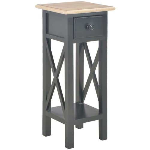 vidaXL 280059 Side Table Black 27x27x65,5 cm Wood Cene