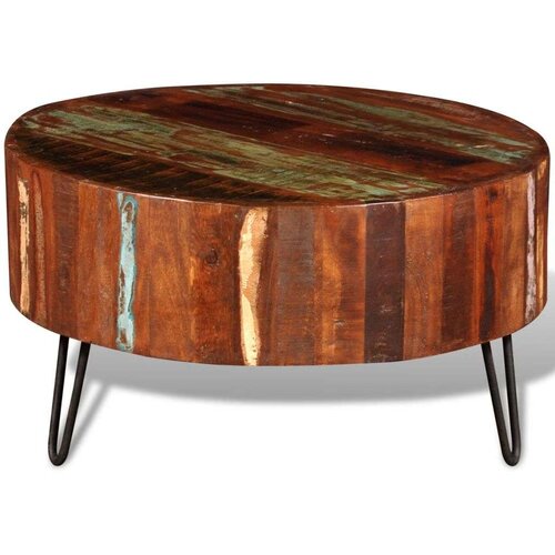 VidaXL Stolić za kavu od masivnog obnovljenog drva okrugli Slike