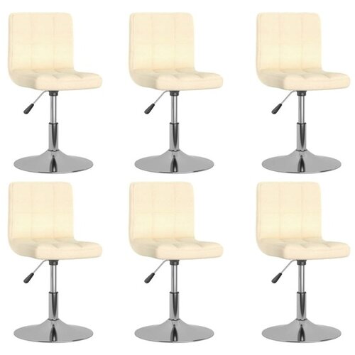  3087460 Swivel Dining Chairs 6 pcs Cream Fabric (334211&times;3) Cene