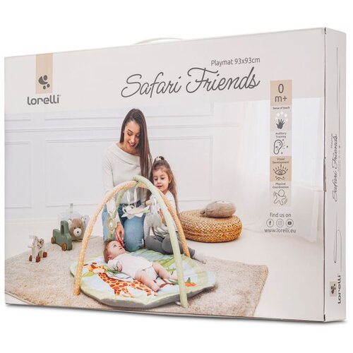 Lorelli podloga za igru Safari Friends Giraffe Green 93 x 93 cm Slike