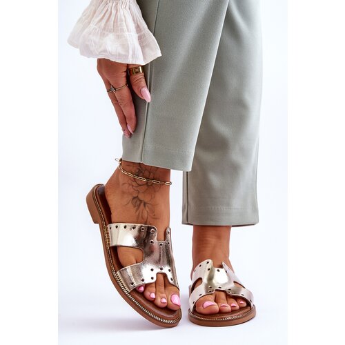 Kesi Women's sandals with decorative cut-outs gold Emily Cene