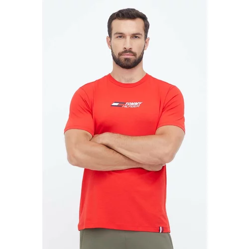 Tommy Hilfiger Kratka majica moški, rdeča barva
