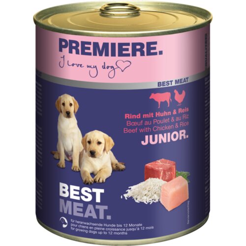 Premiere dog best meat junior piletina,govedina,pirinač, 800g konzerva Slike