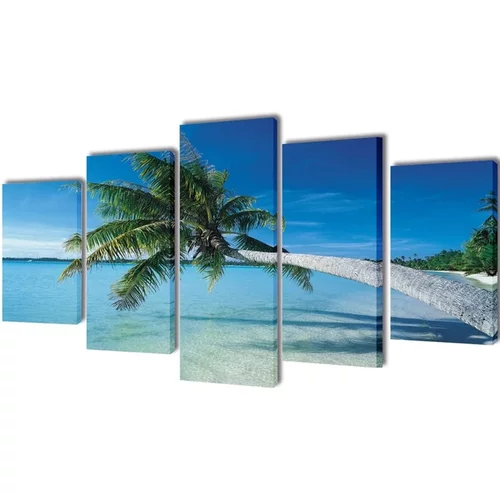  Set platen s printom peščene plaže s palmami 200 x 100 cm