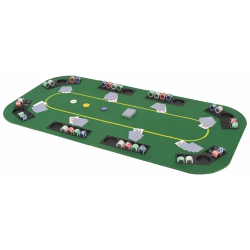  Sklopiva četverodijelna podloga za poker stol za 8 igrača pravokutna zelena