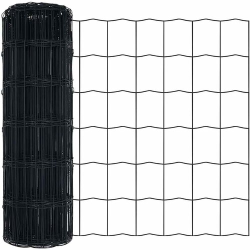 Euro ograda 0,8 x 25 m Željezo prekriveno PVC-om Siva Slike