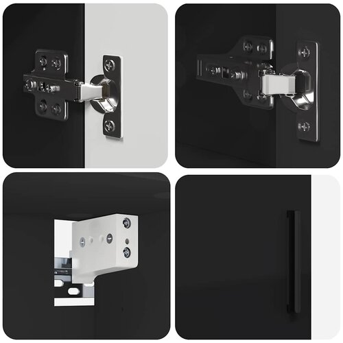  Set namje&amp;scaron;taja za kupaonicu 4 kom. Crna 35 x 30 x 192 cm Slike