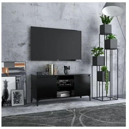  TV omarica s kovinskimi nogami črna 103,5x35x50 cm