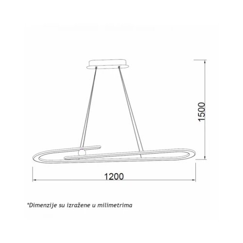 Luna 265 luster 60W 3000K crna Cene