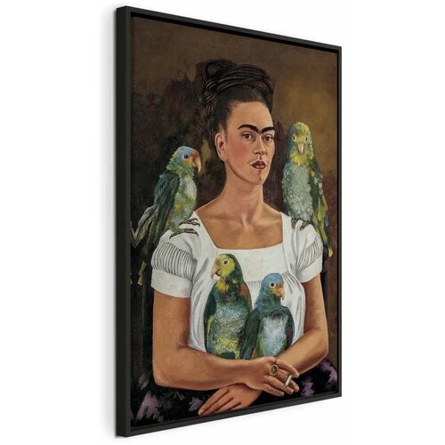  Slika - Frida Kahlo – Me and My Parrots 60x90 U crnom drvenom okviru Cene