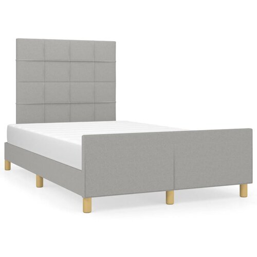 VidaXL Posteljni okvir z vzglavjem svetlo siv 120x190 cm tkanina Slike