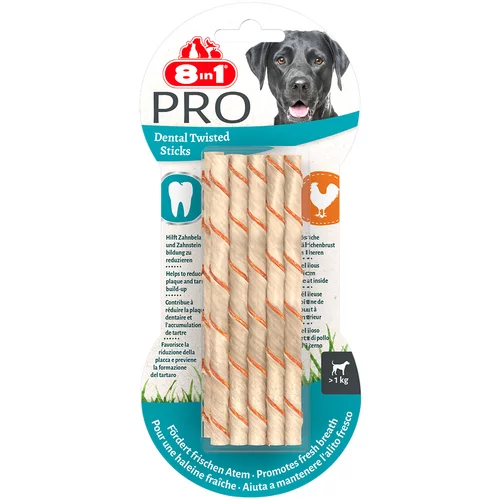 8in1 8 in 1 Pro Dental Twisted Sticks za male pse s piletinom - 10 komada