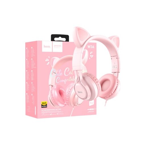 Slusalice SA MIKROFONOM MACJE USI W36 PINK Slike
