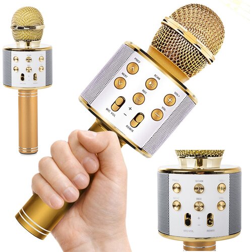 VERKGROUP USB bluetooth karaoke brezžični mikrofon z zvočnikom FM radio, (20379109) Slike