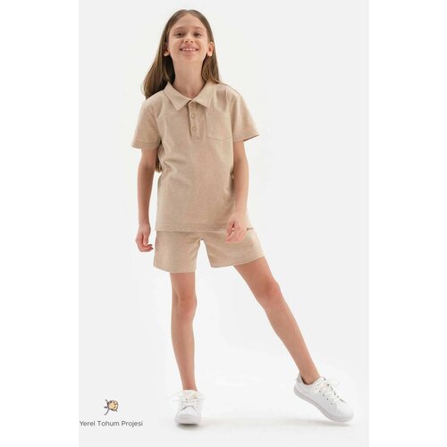 Dagi Brown Natural Color Local Seed Cotton Two Thread Unisex Shorts Cene