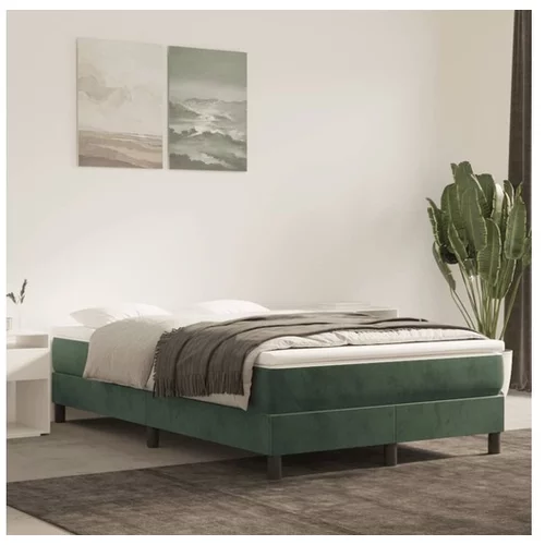  Box spring postelja z vzmetnico temno zelena 120x200 cm žamet