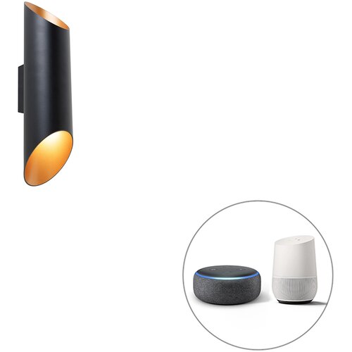 QAZQA Pametna stenska svetilka črna 9,6 cm z 2 Wifi GU10 - Organo Slike