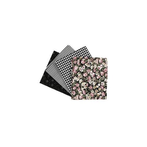 Tkanina za patchwork - crna - 4 kom - 45 x 55 cm (pamučna tkanina) Cijene