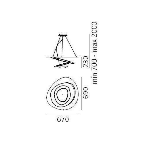 ARTEMIDE 1256110A - led prigu&amp;scaron;iva luster na sajli pirce LED/44W/230V 3000K bela Slike
