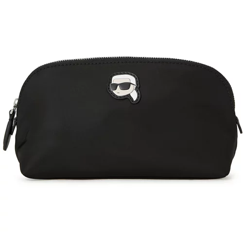 Karl Lagerfeld Kozmetična torbica 'Ikonik' črna / bela
