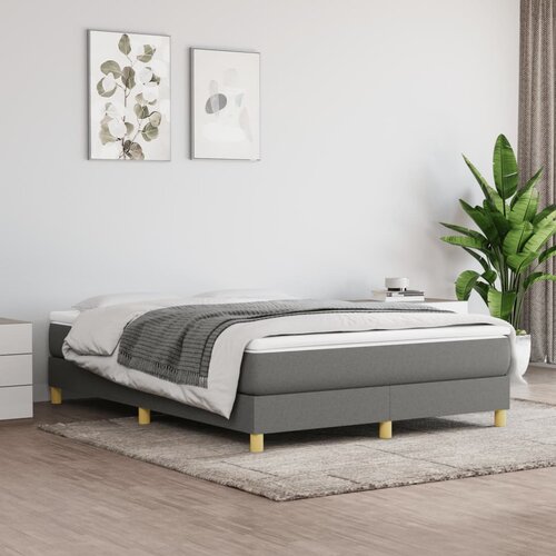 The Living Store Box spring posteljni z vzmetnico temno siv 140x190 cm blago - Box Spring Postelja, (21516770) Slike