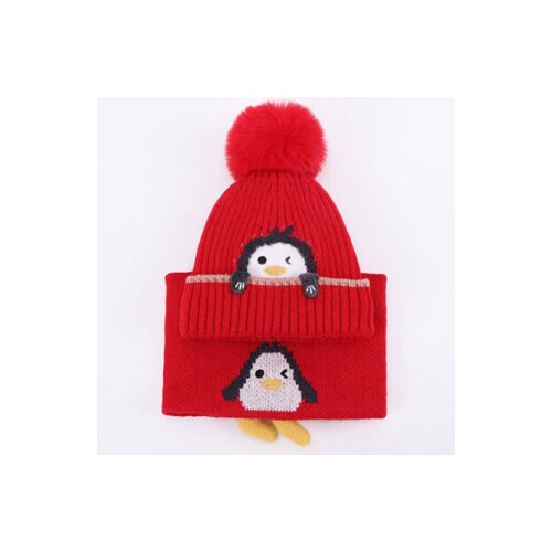 Smania dječji set kapa i šal Pingu - Crveni Cijene