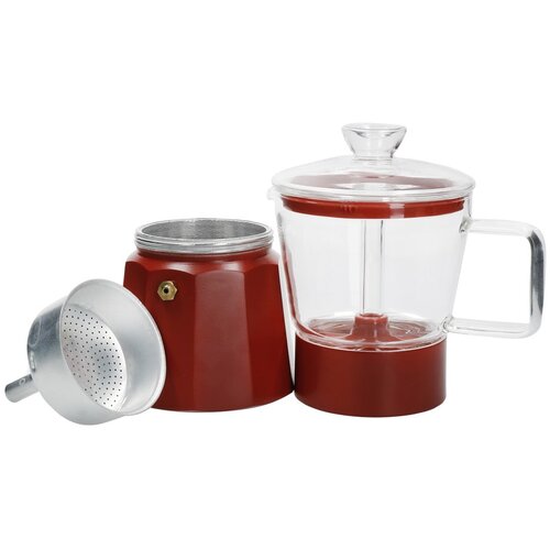 Kitchen Craft Crveni mocha čajnik od nehrđajućeg čelika 0,29 l La Cafetiere Verona - Slike