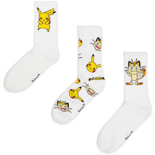 Cropp muški 3-paket čarapa Pokémon - Bijela  9143V-00X Cijene