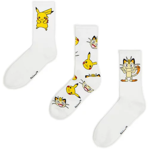 Cropp muški 3-paket čarapa Pokémon - Bijela  9143V-00X
