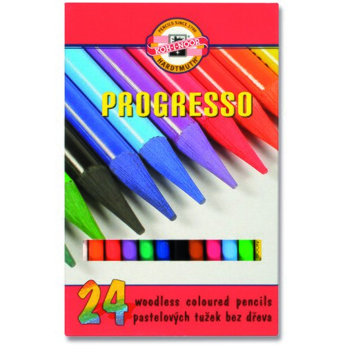 Set pastelnih olovki u lakovanom omotu PROGRESSO - 24-delni Slike