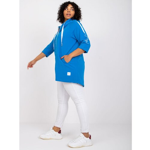 Fashion Hunters Plus size dark blue sweatshirt in Miley cotton Slike