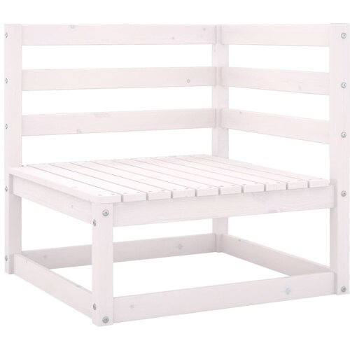 VidaXL Vrtna kutna sofa od masivne borovine bijela Slike