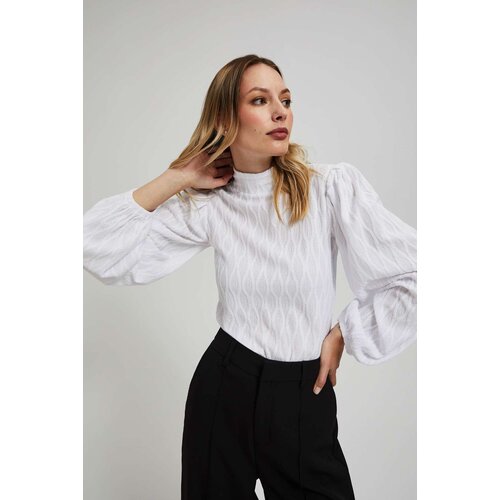Marisse White Turtleneck Blouse With Puffed Sleeves Cijene