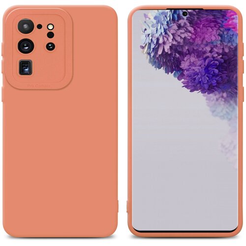 Cadorabo Ohi&scaron;je, združljiv s Samsungom v tekočini svetlo oranžni pokrov - za&scaron;čitni pokrov iz fleksibilnega silikona TPU, (20596393) Cene