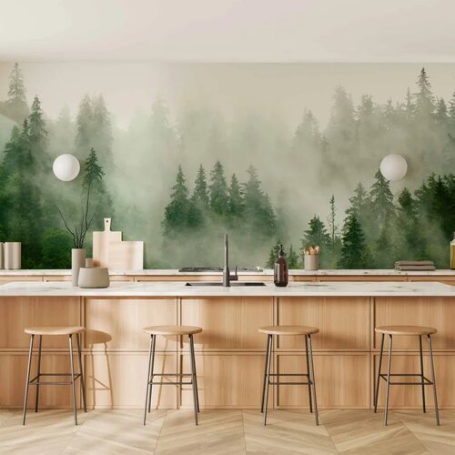  Foto tapeta - Mountain Forest (Green) 500x350 Vodootporna Cene